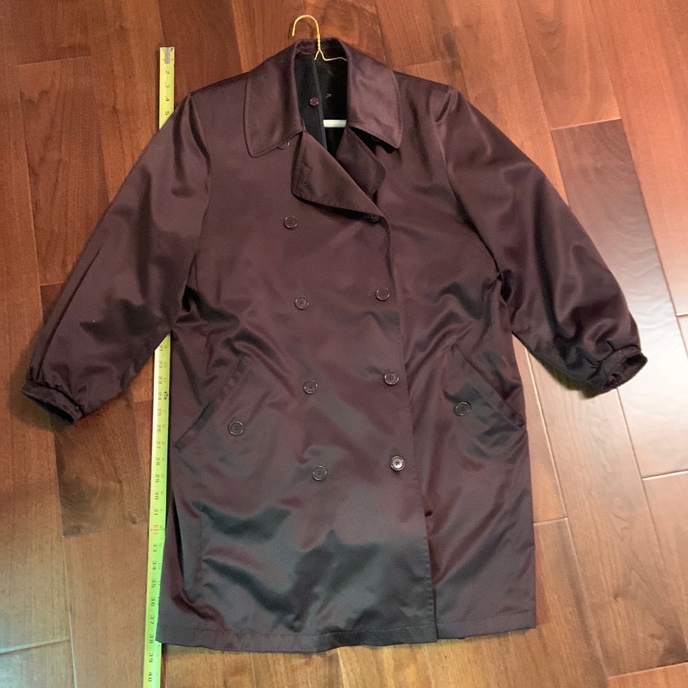 Neiman Marcus satin coat with removal wool lining